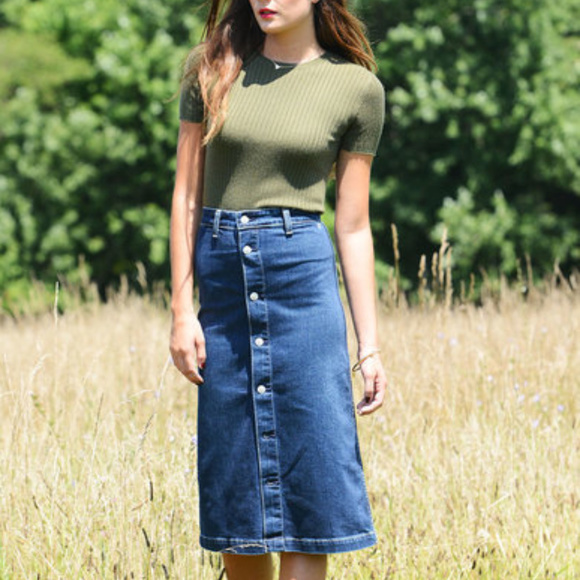 alexa chung denim skirt